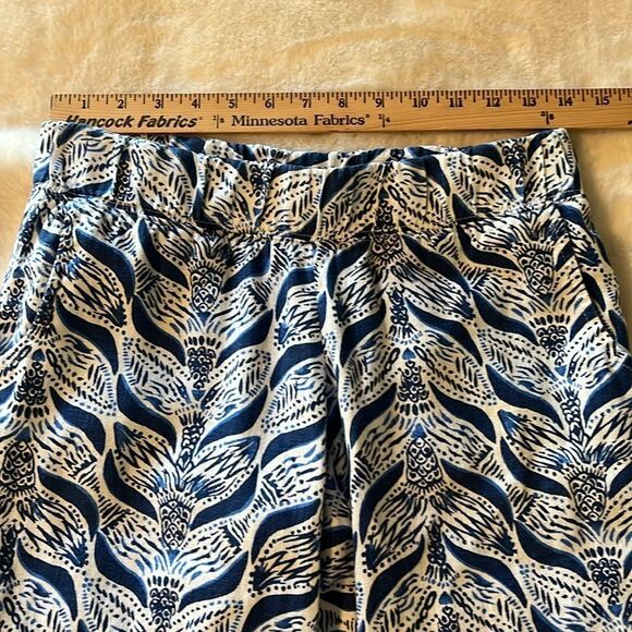 Lilly Pulitzer Mermaid Tail 100% Linen Pants Bal Harbor Size XS Blue White - Picture 12 of 13